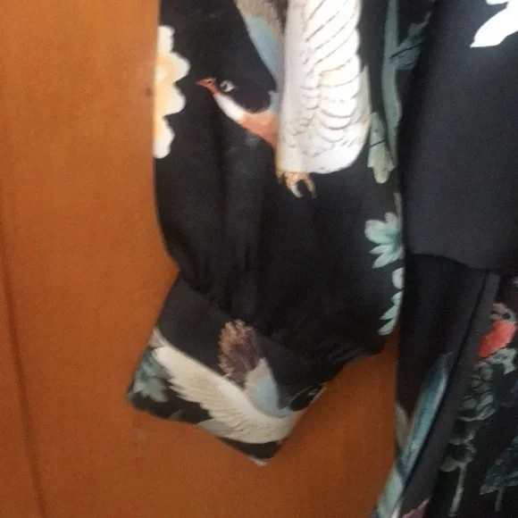 NWT ZARA MIDI BIRD DRESS WITH TIED WAIST. SIZE XS. - Picture 7 of 16